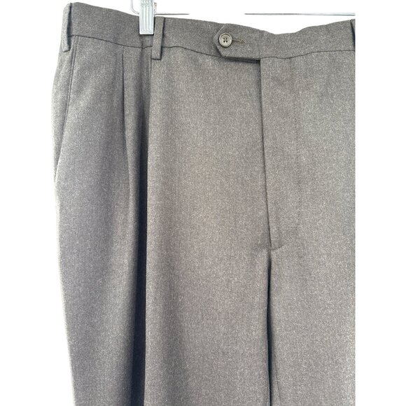 Zignone Italy ENZO MANTOVANI Mens Gray Wool Cashmere Dress Pants Cuffed 40x30 - Picture 5 of 10
